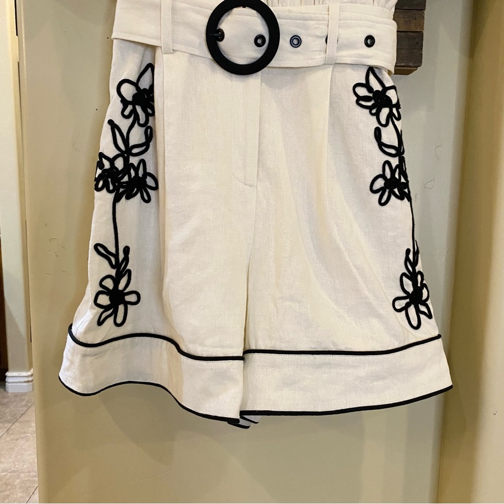 Anthropologie Belle Vere floral embroidered one piece belted romper NWT - Picture 12 of 16